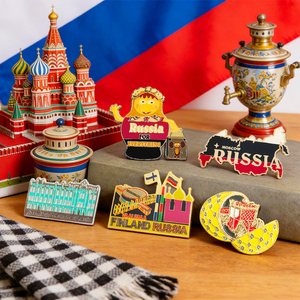 Autocollants de téléphone en émail souple sur le thème de la culture russe, personnalisables, en métal, avec monuments et motifs folkloriques pour touristes - Commande d'essai acceptée - Product Image 4