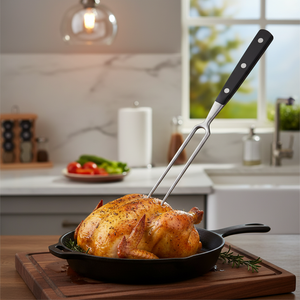 Scatola di 72 forchette di carne in acciaio inox strumento da cucina per il pollo triturazione materiale PP - Product Image 3