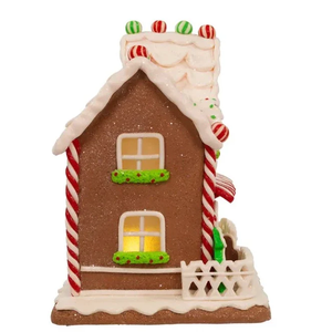 Décoration de Noël en forme de maison en pain d'épices illuminée par des LED, piliers en forme de canne à <span class=keywords><strong>sucre</strong></span> et bonhomme en pain d'épices, ornement de table de Noël - Product Image 4
