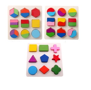 ילד צעיר 3D פאזל עץ צעצוע יצירתי גאומטי לוח צורה גאומטרית לוח חינוך לבנים