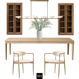 Table à manger extensible RHMAKER RH Furniture Factory, style américain, en bois massif, ensemble de meubles de salle à manger sur mesure pour villa - Product Image 1