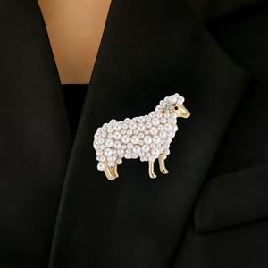 <span class=keywords><strong>Broche</strong></span> en perles d'<span class=keywords><strong>agneau</strong></span> - Convient aux hommes et aux femmes. <span class=keywords><strong>Broche</strong></span> animale mignonne pour mariage de dames. - Product Image 4