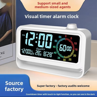 Luz nocturna integrada, termómetro, reloj despertador electrónico con cuenta atrás, temporizador visual, gestión del tiempo para estudiantes, moderno y minimalista