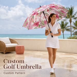 Parapluie de golf promotionnel rose personnalisé, grand format, imprimé panda hexagonal, coupe-vent, ouverture automatique pour adultes, logo personnalisé OEM ODM - Product Image 6