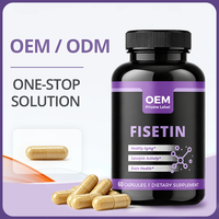 Capsules d'antioxydant Fisetin à base d'extrait naturel d'arbre fumé, OEM/ODM personnalisées, 120 unités, complément pour la longévité et un vieillissement sain