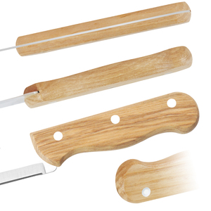 Couteau à trancher TUOMEI de 8 pouces, fait à la main, manche en bois de chêne, acier inoxydable poli miroir, léger - Product Image 5