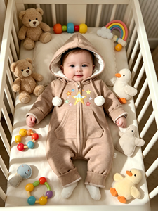 Unisex merk romper voor pasgeborenen: lange mouwen, zacht en warm, winterkleding voor dagelijks gebruik - Product Image 1