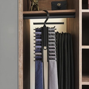Creative Tie Hanger Belt Hanger 360 Degree Necktie Hanger Storage Rotatable Indoor 20 Rows Home Storage <b>Clothes</b> <b>Rack</b> - Product Image 1