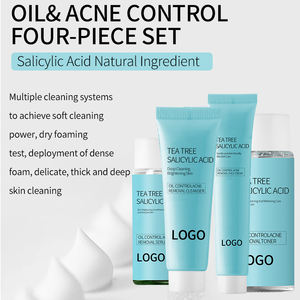 Crèmes hydratantes éclaircissantes à l'acide hyaluronique, à la vitamine C et aux AHA, et nettoyant pour le visage à l'acide salicylique, ensemble de soins de la peau à l'arbre à thé, OEM - Product Image 5