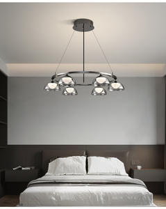 Lámpara colgante nórdica de Arte de gama alta de lujo, lámpara de hierro Simple, lámpara colgante LED de cristal minimalista - Product Image 5