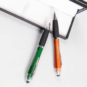 Customized 3-In-1 Multi-Functional <b>Stylus</b> Led Ballpoint <b>With</b> Engraved Logo Promotional Stock Light up <b>Pen</b> - Product Image 3