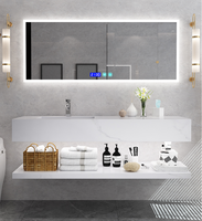 Meuble mural de luxe de haute qualité avec lavabo et poignée, meuble-lavabo moderne pour salle de bain avec robinet et miroir