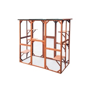 Houten Outdoor Kattenhuis Grote Katten Kooi Met Ruime Speeltuin - Product Image 3