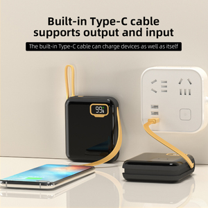 Banco de Energía Portátil Mini de Bolsillo con Carga Rápida de 10000 mAh, Salida USB-C PD22.5W, Cable Integrado y Logotipo Personalizado - Product Image 2