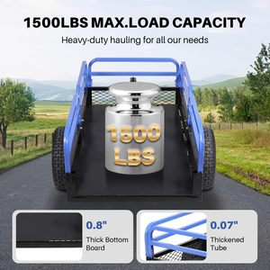 ロングウィン 680kg ATVユーティリティスチールポリダンプトレーラー（16インチホイール付き）庭、農場、バイク、ATV用 - Product Image 2