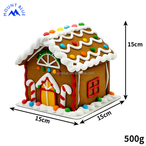 Décoration <span class=keywords><strong>de</strong></span> Noël Personnalisable Gingerbread House Famille Candy House Modèle Motif Résine Artisanat - Product Image 3