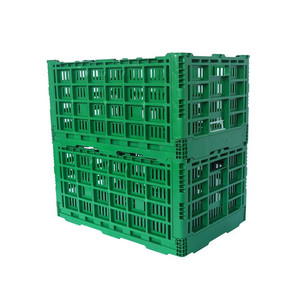 Customized Recyclable Transport Crates Plastic Storage stackable turnover Foldable Tote Recycling Bins Crate LK604030W