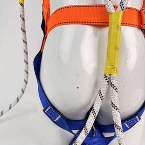 産業用フルボディハーネス安全帯、ロープランヤード付き落下防止、150kg耐荷重、送電線作業および登山作業用 - Product Image 5