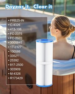 PUREZA Lot de 4 filtres de remplacement pour spa, <span class=keywords><strong>filtre</strong></span> à insérer pour bain à remous, compatible FC-2370 R173429 3005845 17-2327 25392, 25 pieds carrés, 13 po x 5 po - Product Image 5