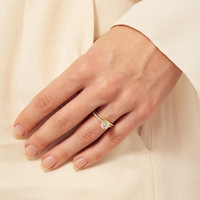 Anillo de Compromiso y Boda Gemnel de Oro de 14k con Banda de Diamantes de 1 Quilate para Mujer