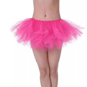 Fitspi Jupe <span class=keywords><strong>Tutu</strong></span> 5 couches pour femme, jupe bouffante en tulle pour adulte, jupe à volants superposés tendance, costume de ballet pour performance cosplay, jupe en maille - Product Image 2