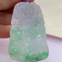 Pendentif de luxe en jadeite de Birmanie de qualité A, ancien matériau naturel, avec un lustre vert, sculpture de dragon vert