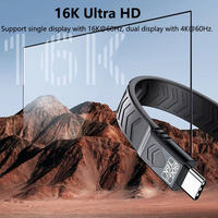 Cable de Datos USB5 FPC de 80 Gbps y 240 W, Tipo C, Thunderbolt 4/3, Proyección de Video de 16K, Carga Rápida PD, PVC, para Teléfono y Portátil