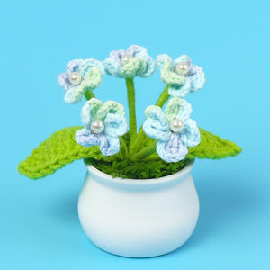 Decoración de mesa en maceta tejida a mano Forget-me-not Día del maestro Día DE LA MADRE Regalo de aniversario de cumpleaños Uionen 1503 - Product Image 5