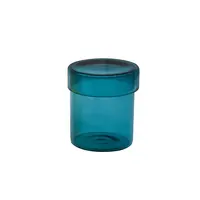 الجملة الملونة كوب زجاجي للشمعة جولة فارغة الحرارة مقاومة وعاء شمعة زجاجي مع غطاء