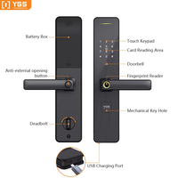 Nouvelle serrure de porte intelligente empreinte digitale mot de passe wifi déverrouiller alarme sonnette électrique serrure de porte murale