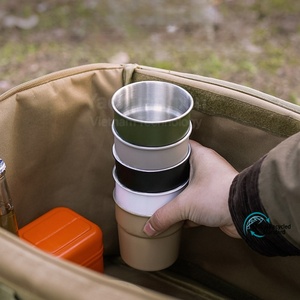 Stainless Steel <b>Camping</b> Pot Olive Green 1PC Outdoor Cooking <b>Cup</b> All Seasons Use - Product Image 6