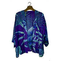 Robe Kimono de luxe en modal Manches trois-quarts Motif imprimé numérique Doux Respirant Court Vêtements de nuit pour femmes Vacances d'été