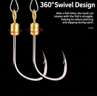 200 hameçons Iseama avec émerillon intégré pour la pêche en eau salée, accessoire pour leurres souples/durs avec rotation à 360 degrés