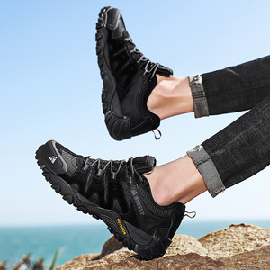Chaussures de randonnée pour hommes en daim, résistantes à l'usure, pour la randonnée, la marche, la chasse, baskets tactiques - Product Image 2