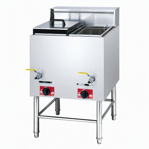 Commercial LPG Gas Deep Fryer 14L Double <b>Basket</b> Floor Standing Stainless Steel Fry Machine for Fried Chicken French Fries - Product Image 1