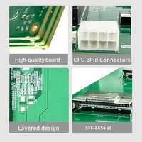 Carte d'extension GPU Miwin OEM ODM 2 8654 X8 à 1 emplacement PCIe 4.0, carte d'extension GPU à 1 emplacement PCIe 4.0 X16 pour serveur IA