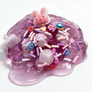 Kit de Slime de Cristal con Purpurina Morada de Conejito Adorable, No Pegajoso, DIY, Alivio del Estrés, Juguete para Niños, Regalo de Cumpleaños, Venta al por Mayor, OEM, ODM - Product Image 4