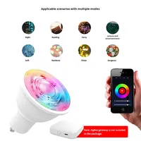 Projecteur LED intelligent Tuya Zigbee pour maison connectée, commande vocale, compatible Android, RGBCW, intensité variable, synchronisation musicale, Alexa, interface GU10, 5W