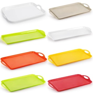 Xiangyuan Meimei <b>melamine</b> double-ear rectangular commercial plastic kindergarten lunch <b>plate</b> bread display tray with handle - Product Image 1