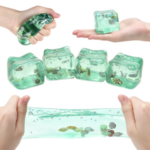 New Arrival Cross-Border Unisex Youth TikTokStyle OceanThemed Ice CubeShaped Maltose Squishy-StressRelief <b>Venting</b> SlowRebound - Product Image 2
