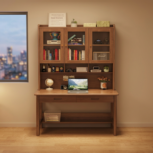 Wood <b>Study</b> <b>Desk</b> with Bookshelf Storage for Kids Bedroom Home Office Furniture Set - Product Image 3