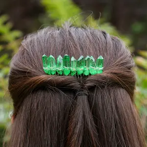 2023 Best price Multi color crystal hairpin Bohemian Style Bridal Light green crystal accessories
