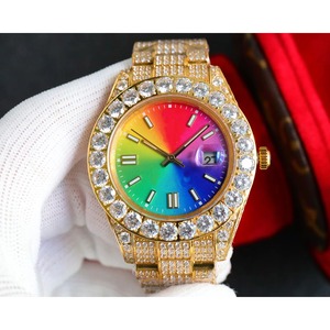 Drioshipping, nuevo reloj para hombre, reloj mecánico con incrustaciones de diamantes de colores degradados a la moda, resistente al agua y a prueba de golpes, multifuncional - Product Image 2