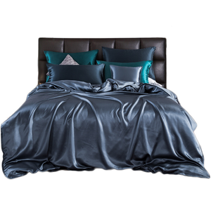 19mm 4Pc all'ingrosso vendita calda lenzuolo con angoli in seta di ghiaccio Oeko-TEX <span class=keywords><strong>copripiumino</strong></span> puro gelso 100% pura seta lenzuola <span class=keywords><strong>Set</strong></span> biancheria da letto - Product Image 4