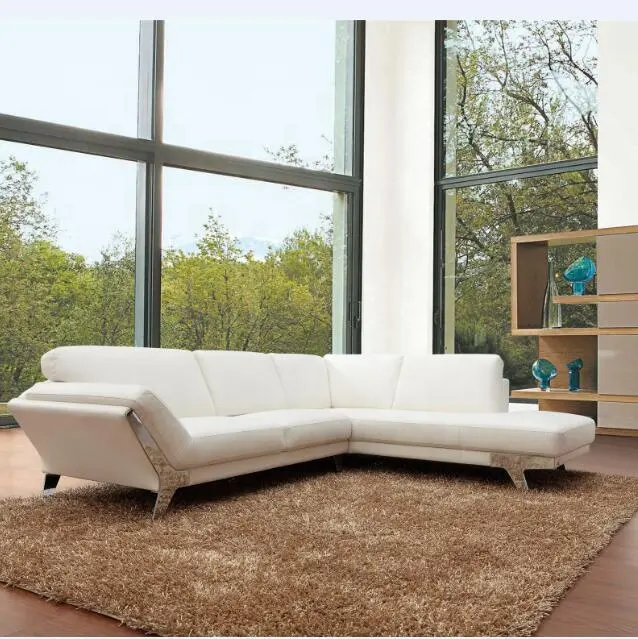 Soggiorno ad angolo a forma di L componibile in tessuto/divano in pelle set mobili italiani per villa