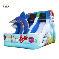 Toboggan d'eau sèche de poisson de marlin gonflable d'océan Offre Spéciale toboggan d'eau gonflable de dauphin avec piscine