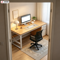 Bureau d'ordinateur ergonomique moderne en bois JIUSHUN pour le bureau à domicile avec armoire de rangement