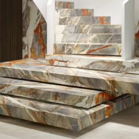 Dalles de marbre doré de Versailles - Texture naturelle de veine dorée de luxe, écologiques, imperméables, pierre décorative haut de gamme moderne pour salle à manger