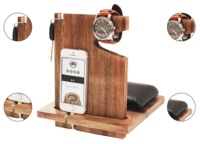 Soporte de Madera para Teléfono Celular, Base de Carga para Hombre, Organizador de Mesita de Noche, Soporte de Carga, Organizador de Relojes, Guarda Llaves