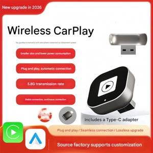 Dongle sans fil 2-en-1 CarPlay et Android Auto, transformez le filaire en sans fil, sans latence. Plug & Play, connexion rapide. - Product Image 1